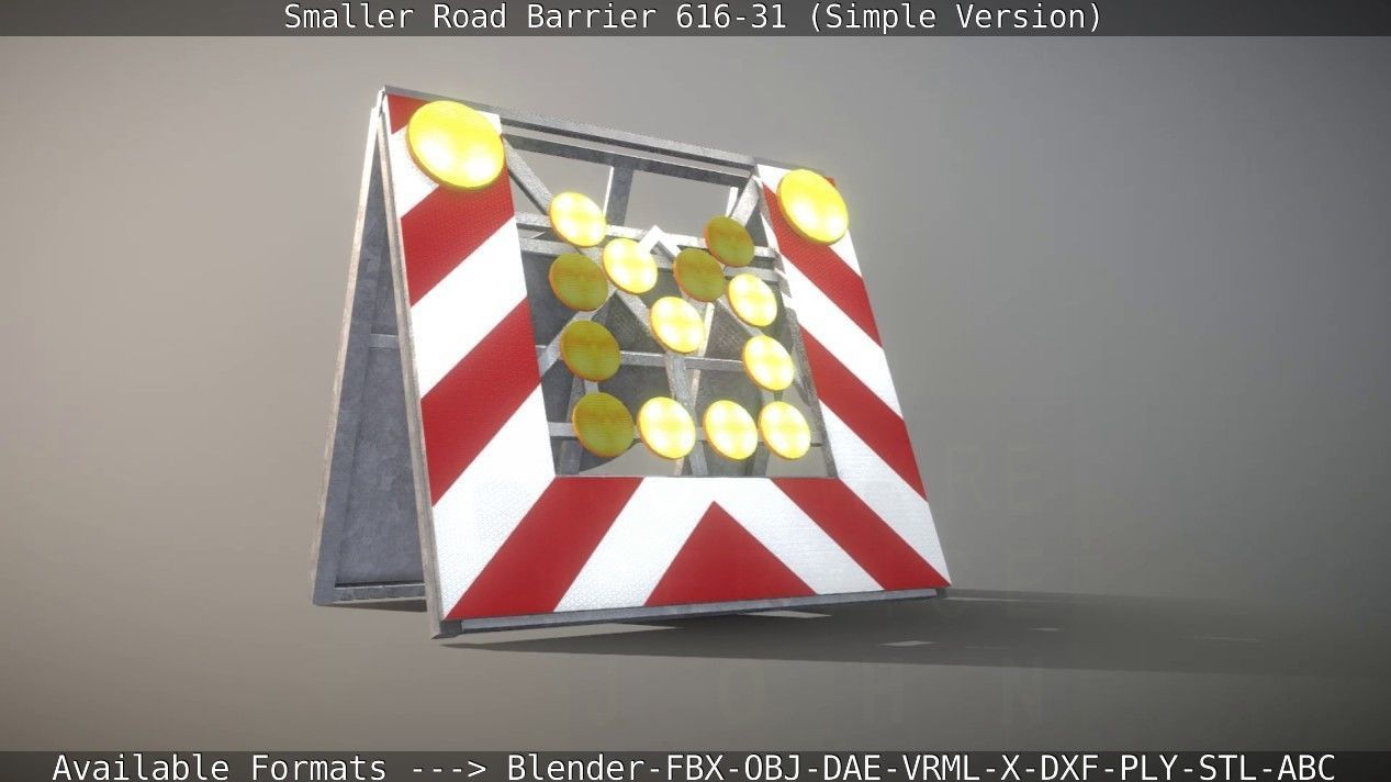 Smaller Road Barrier 616-31 - Simple Version Low-poly 3D model_139