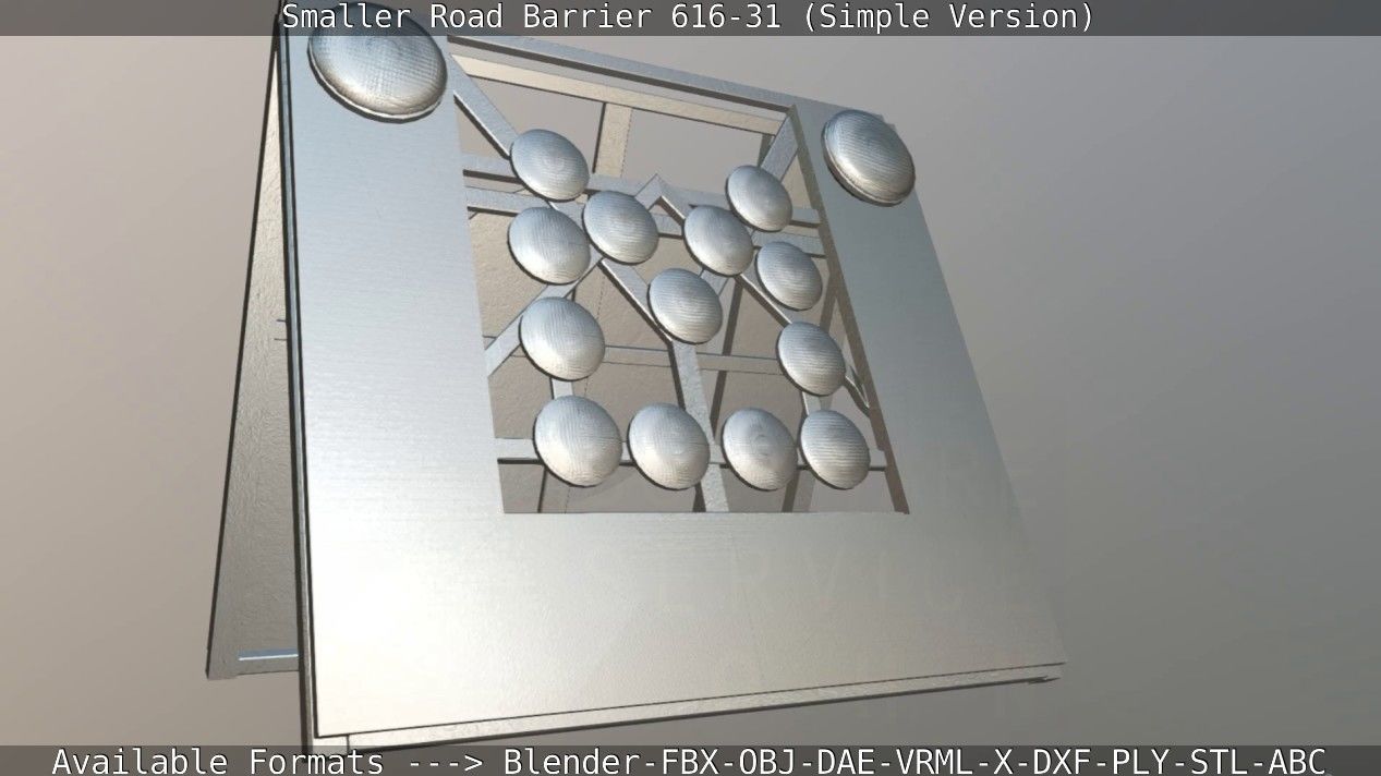 Smaller Road Barrier 616-31 - Simple Version Low-poly 3D model_77