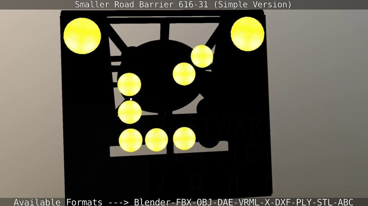 Smaller Road Barrier 616-31 - Simple Version Low-poly 3D model_105