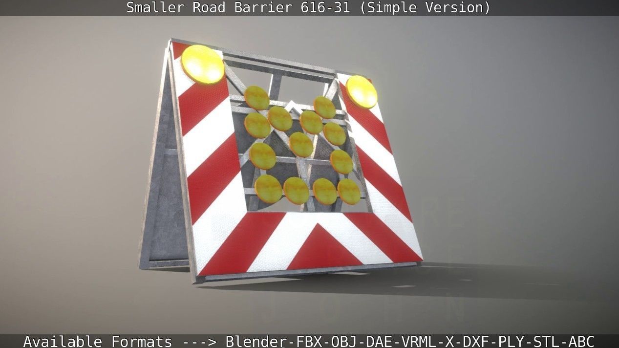 Smaller Road Barrier 616-31 - Simple Version Low-poly 3D model_145