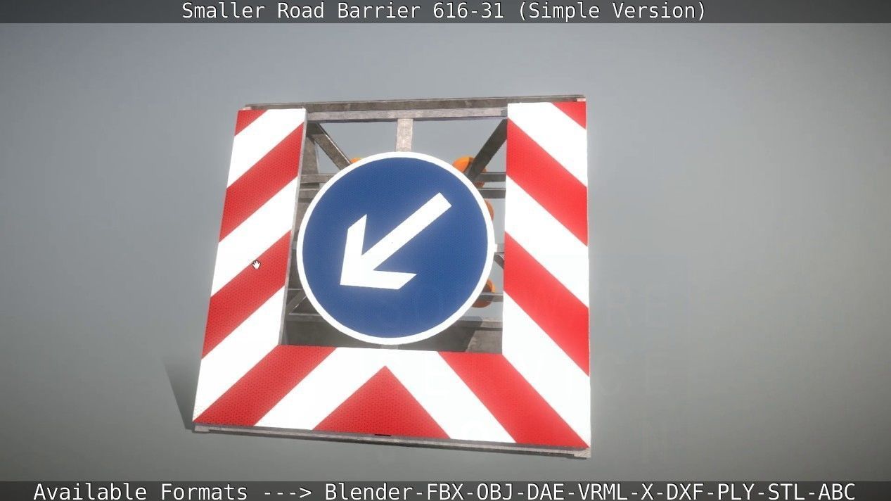 Smaller Road Barrier 616-31 - Simple Version Low-poly 3D model_35