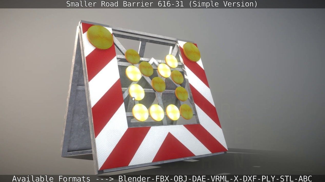 Smaller Road Barrier 616-31 - Simple Version Low-poly 3D model_18