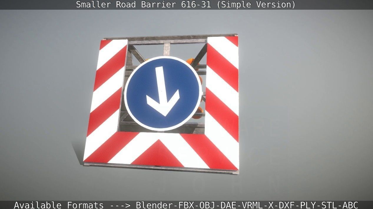 Smaller Road Barrier 616-31 - Simple Version Low-poly 3D model_42