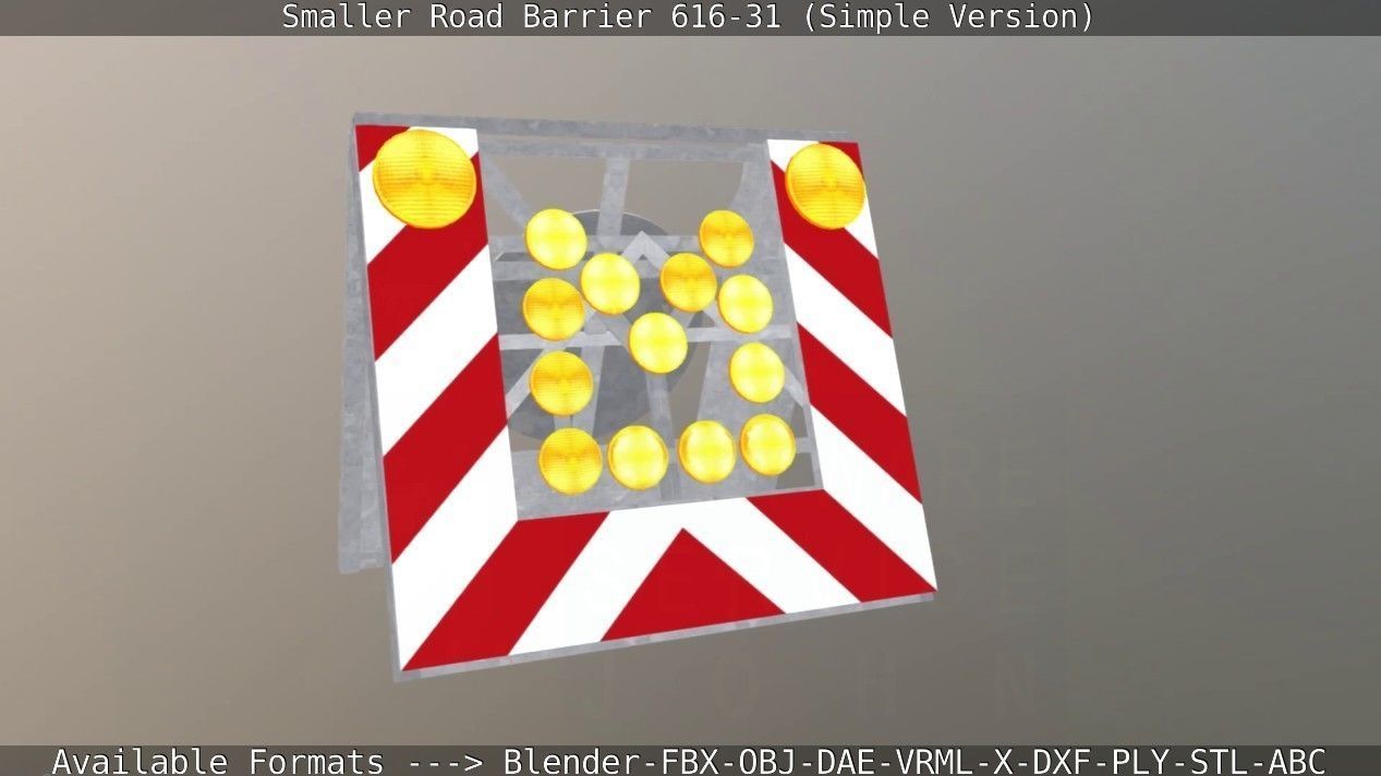 Smaller Road Barrier 616-31 - Simple Version Low-poly 3D model_129