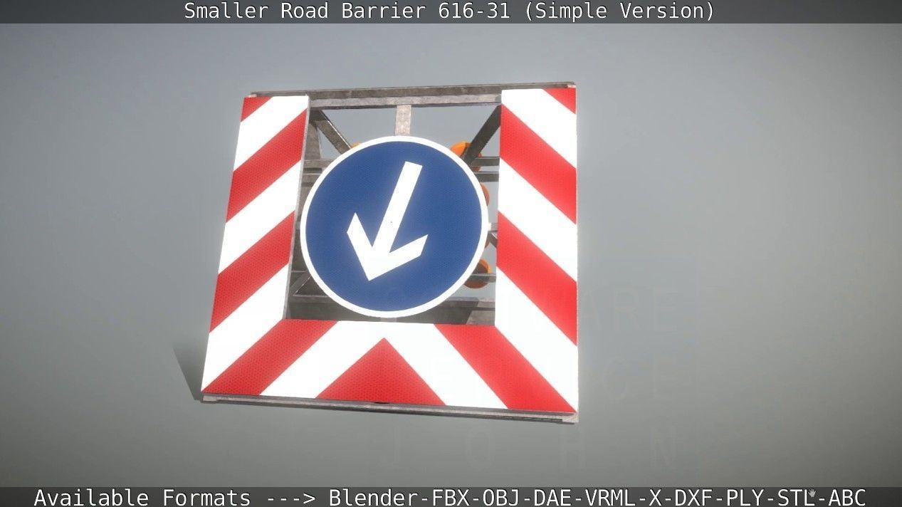 Smaller Road Barrier 616-31 - Simple Version Low-poly 3D model_40