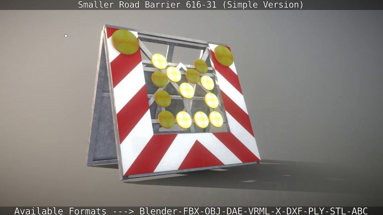 Smaller Road Barrier 616-31 - Simple Version Low-poly 3D model_136