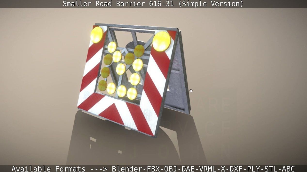 Smaller Road Barrier 616-31 - Simple Version Low-poly 3D model_2