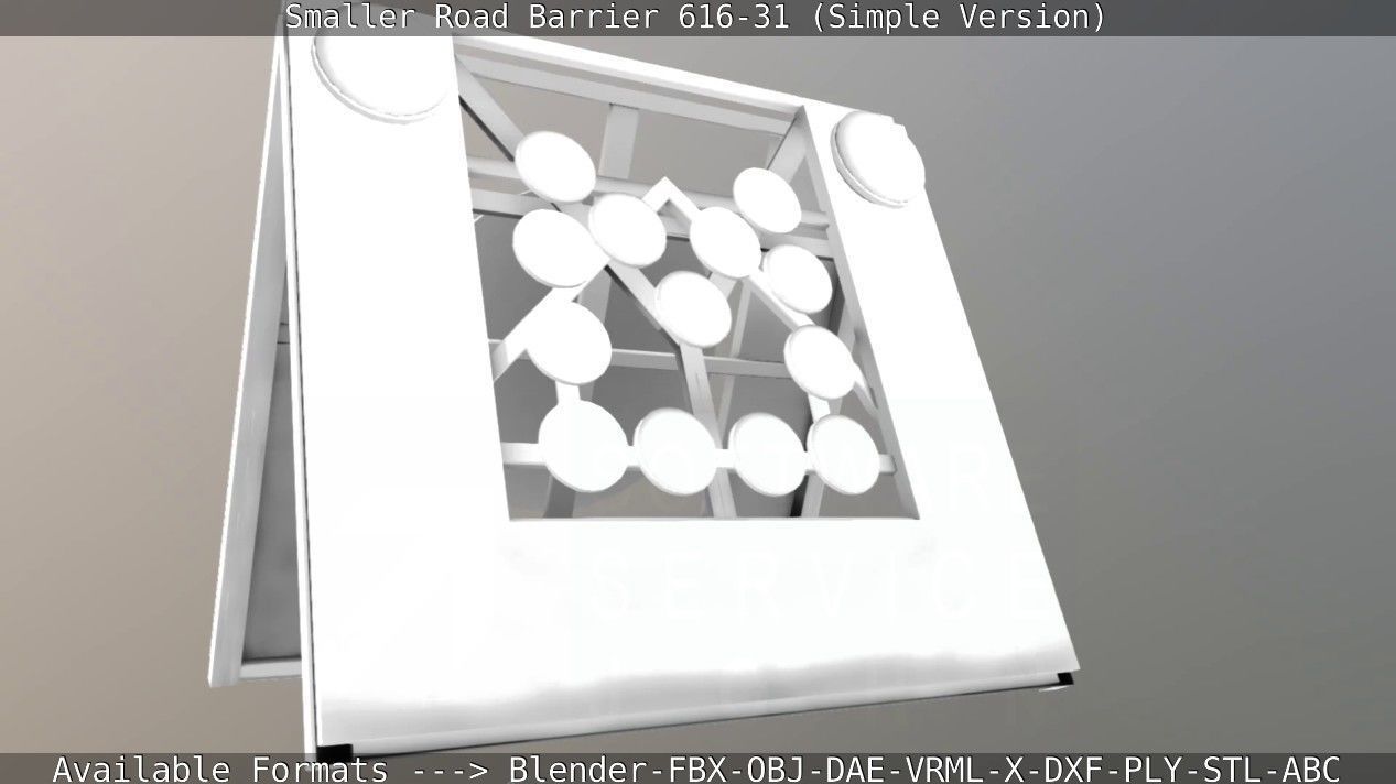 Smaller Road Barrier 616-31 - Simple Version Low-poly 3D model_98