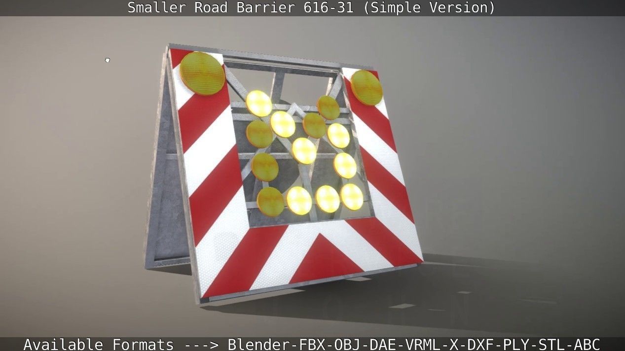 Smaller Road Barrier 616-31 - Simple Version Low-poly 3D model_135