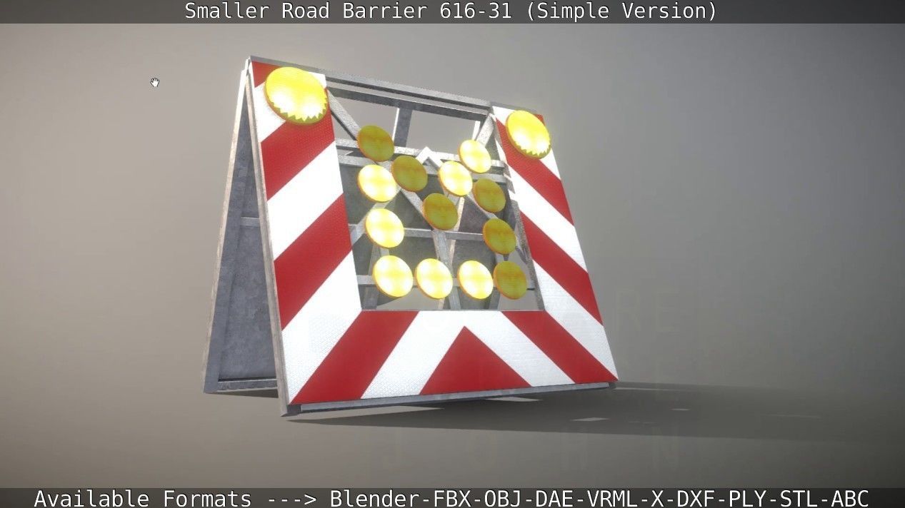 Smaller Road Barrier 616-31 - Simple Version Low-poly 3D model_137