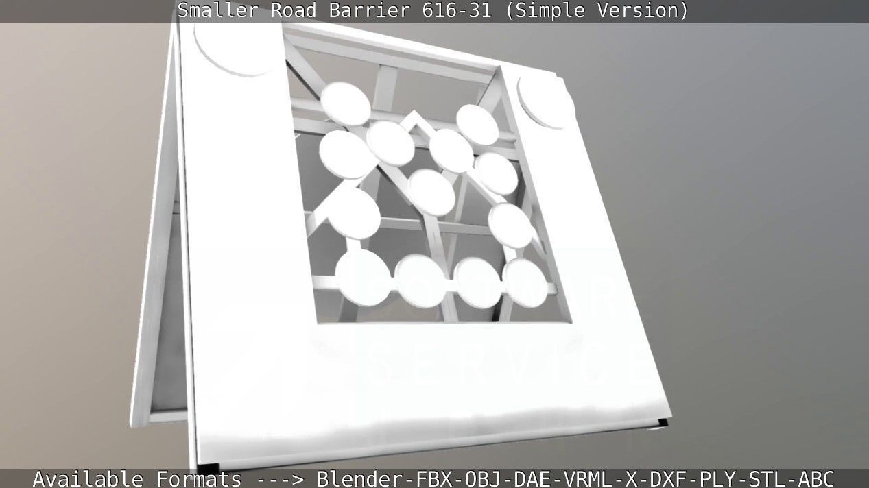 Smaller Road Barrier 616-31 - Simple Version Low-poly 3D model_101