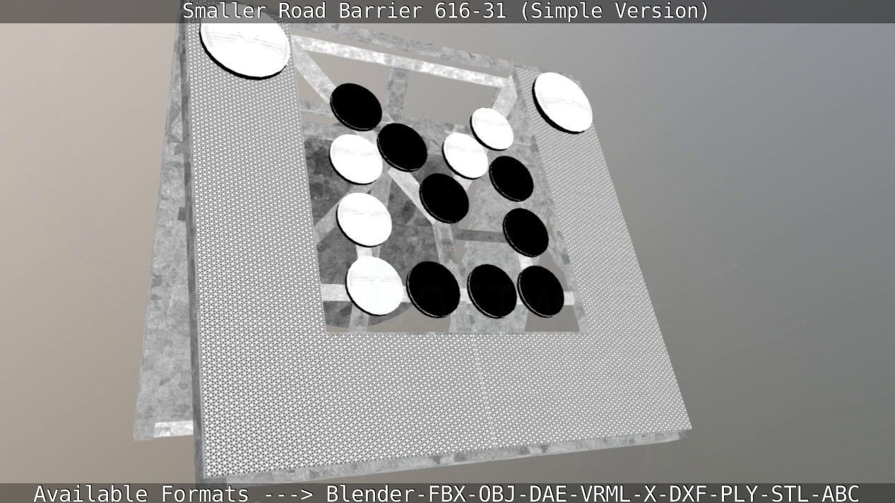 Smaller Road Barrier 616-31 - Simple Version Low-poly 3D model_95