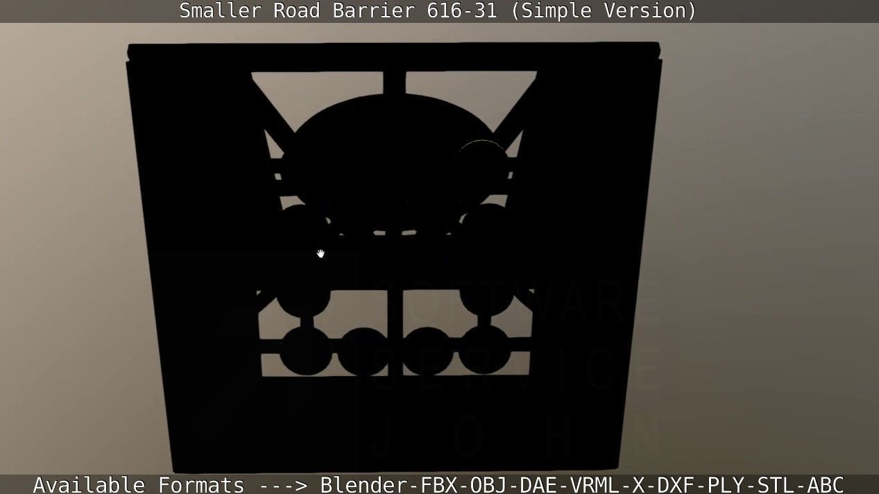 Smaller Road Barrier 616-31 - Simple Version Low-poly 3D model_106