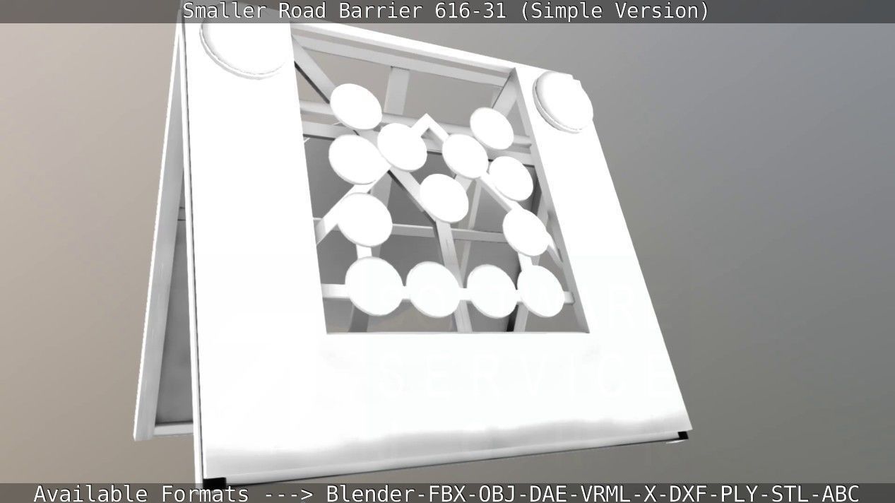 Smaller Road Barrier 616-31 - Simple Version Low-poly 3D model_97