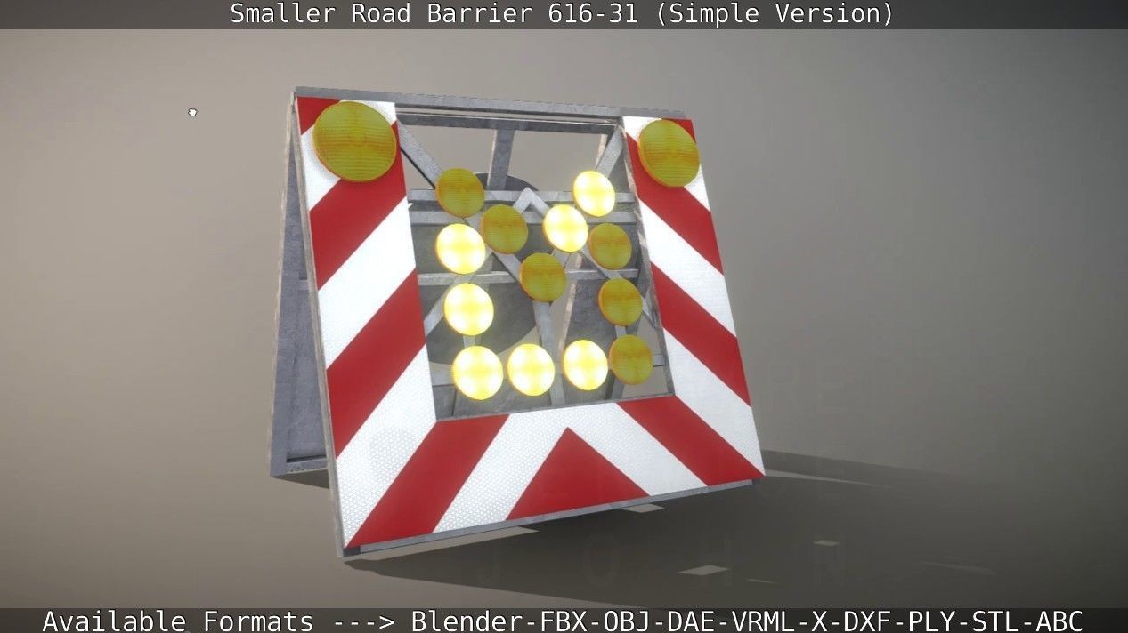 Smaller Road Barrier 616-31 - Simple Version Low-poly 3D model_134
