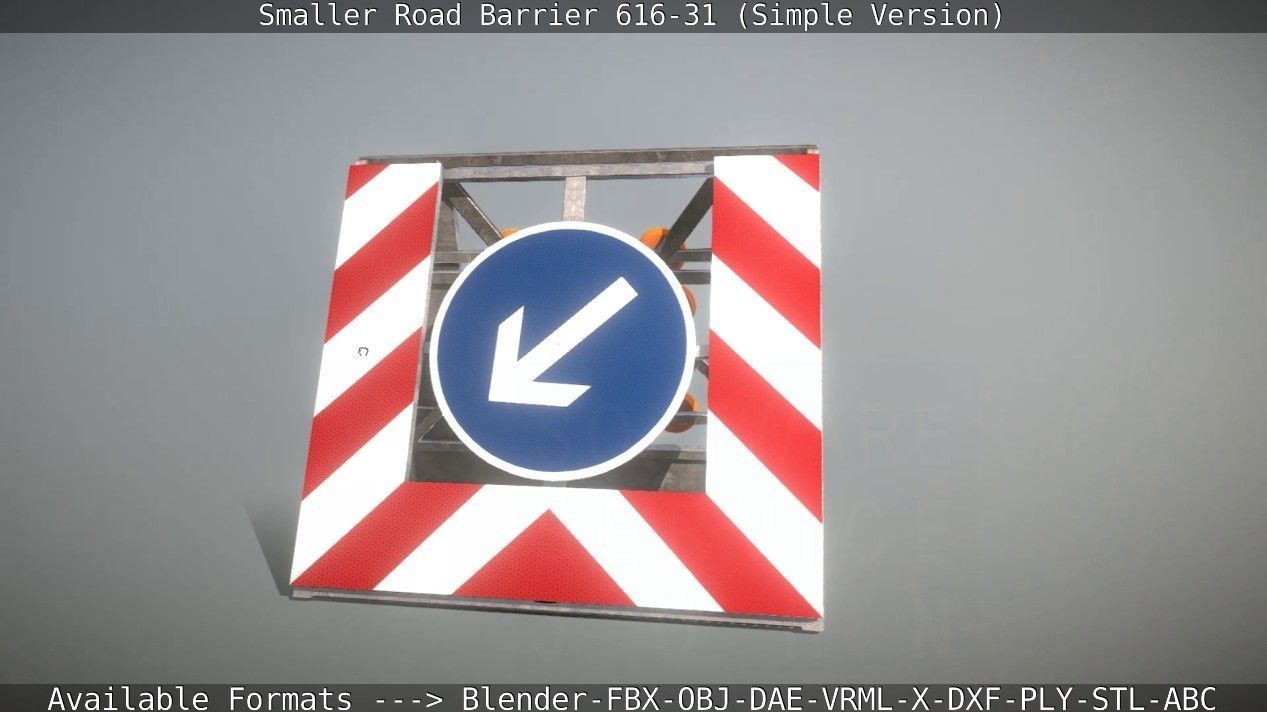 Smaller Road Barrier 616-31 - Simple Version Low-poly 3D model_36
