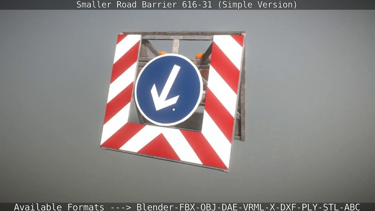 Smaller Road Barrier 616-31 - Simple Version Low-poly 3D model_9