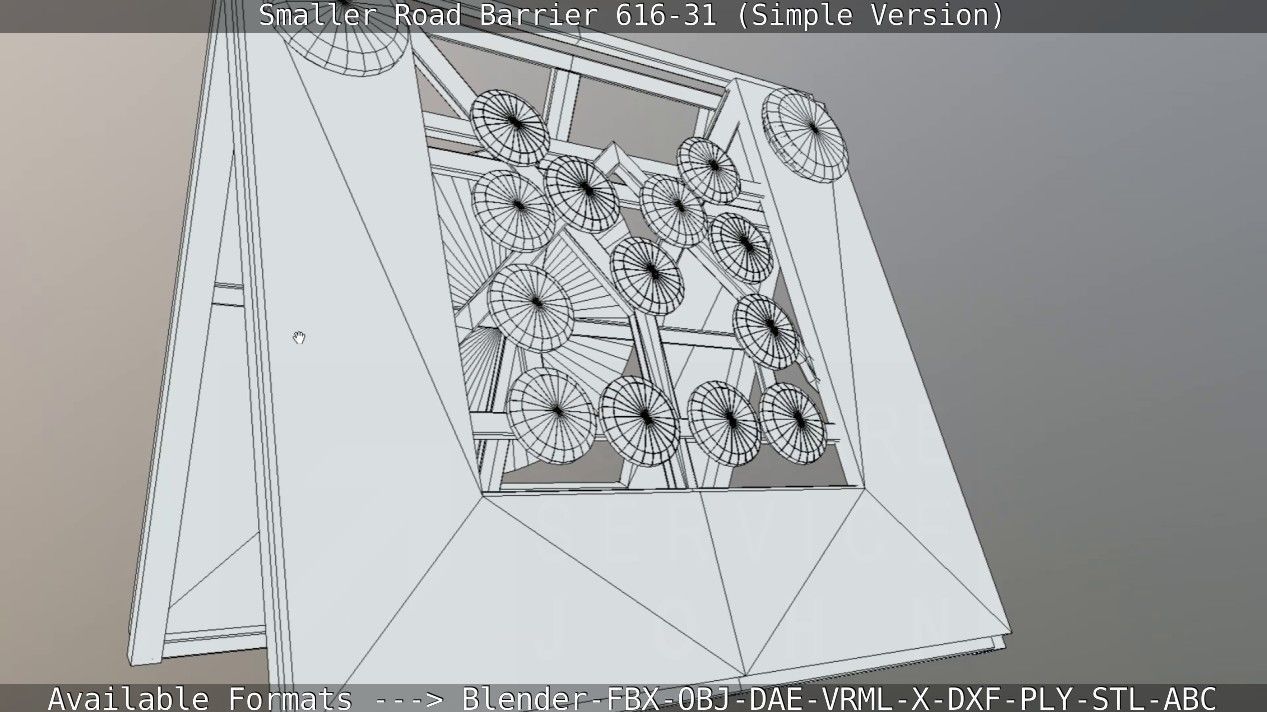 Smaller Road Barrier 616-31 - Simple Version Low-poly 3D model_67