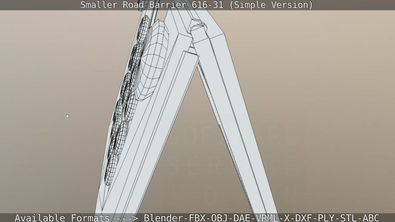 Smaller Road Barrier 616-31 - Simple Version Low-poly 3D model_61