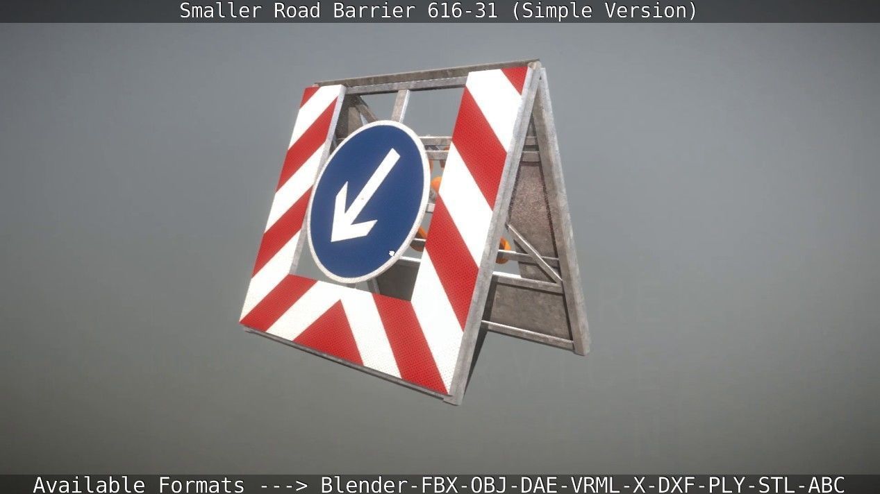 Smaller Road Barrier 616-31 - Simple Version Low-poly 3D model_10