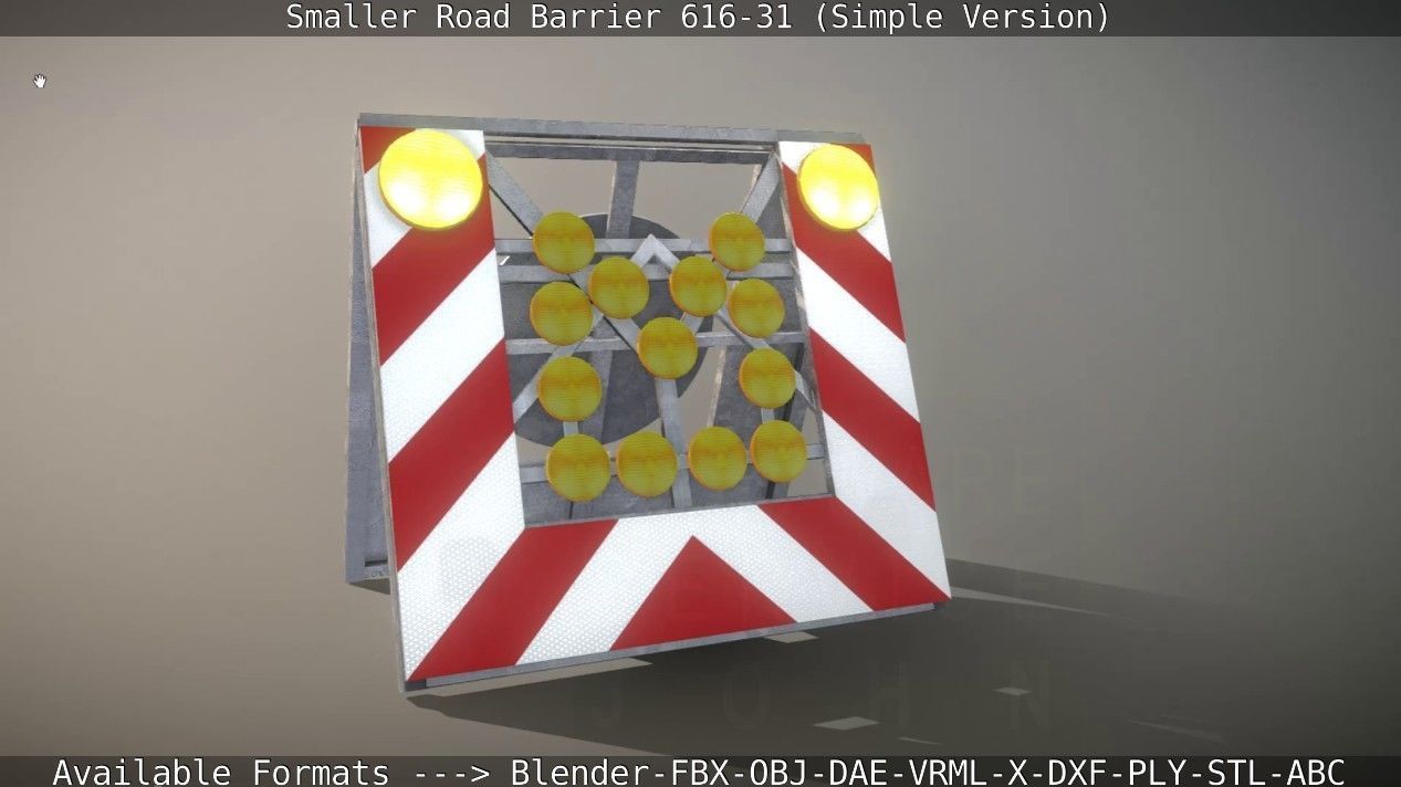 Smaller Road Barrier 616-31 - Simple Version Low-poly 3D model_132