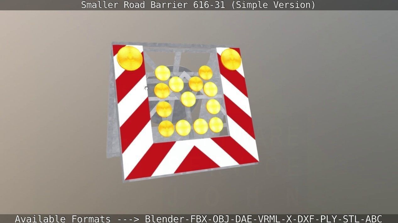 Smaller Road Barrier 616-31 - Simple Version Low-poly 3D model_127