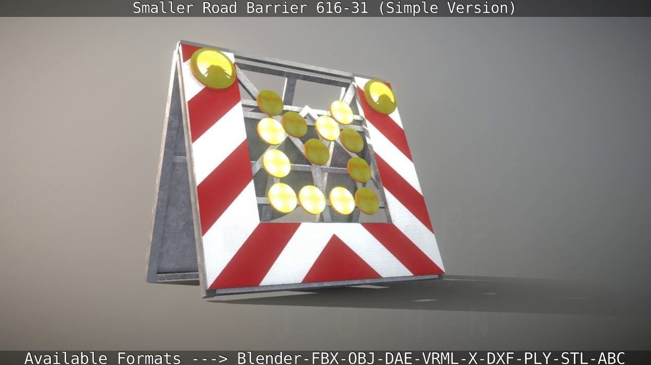 Smaller Road Barrier 616-31 - Simple Version Low-poly 3D model_143