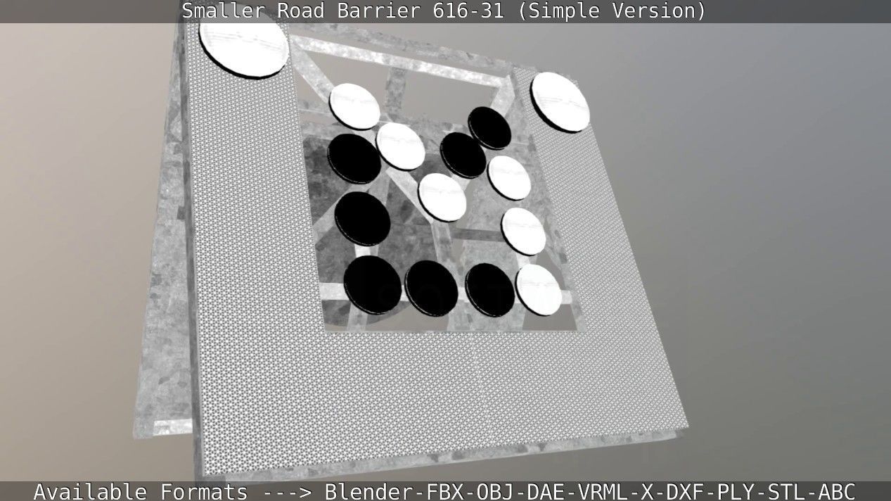 Smaller Road Barrier 616-31 - Simple Version Low-poly 3D model_88