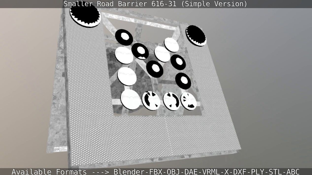 Smaller Road Barrier 616-31 - Simple Version Low-poly 3D model_96