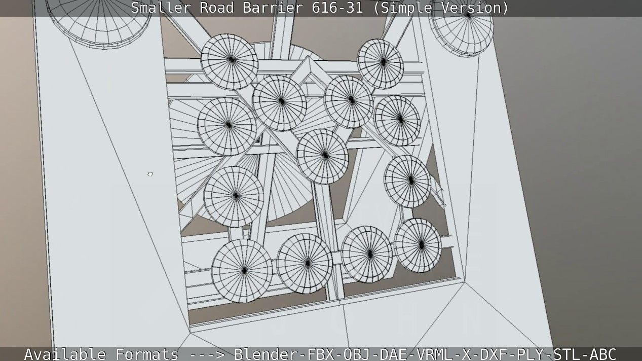 Smaller Road Barrier 616-31 - Simple Version Low-poly 3D model_64