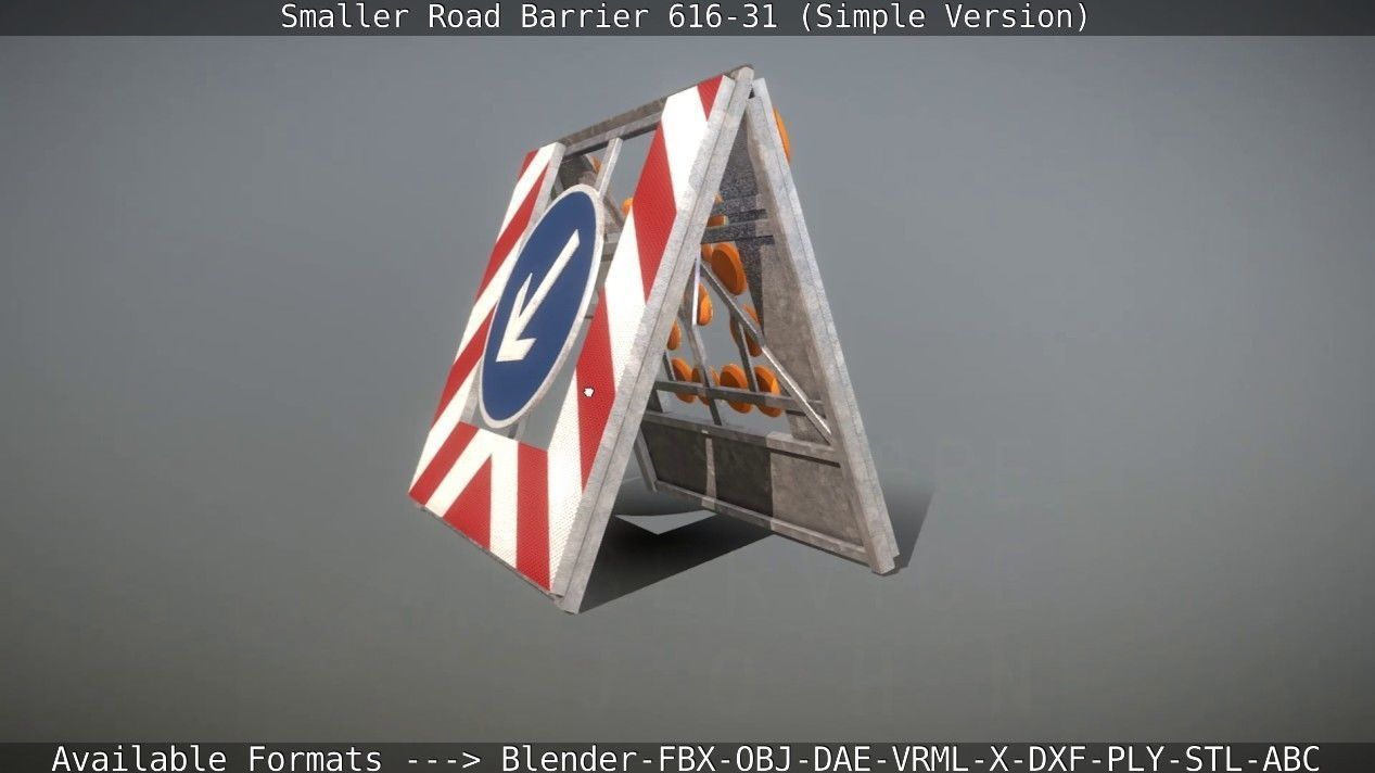 Smaller Road Barrier 616-31 - Simple Version Low-poly 3D model_11