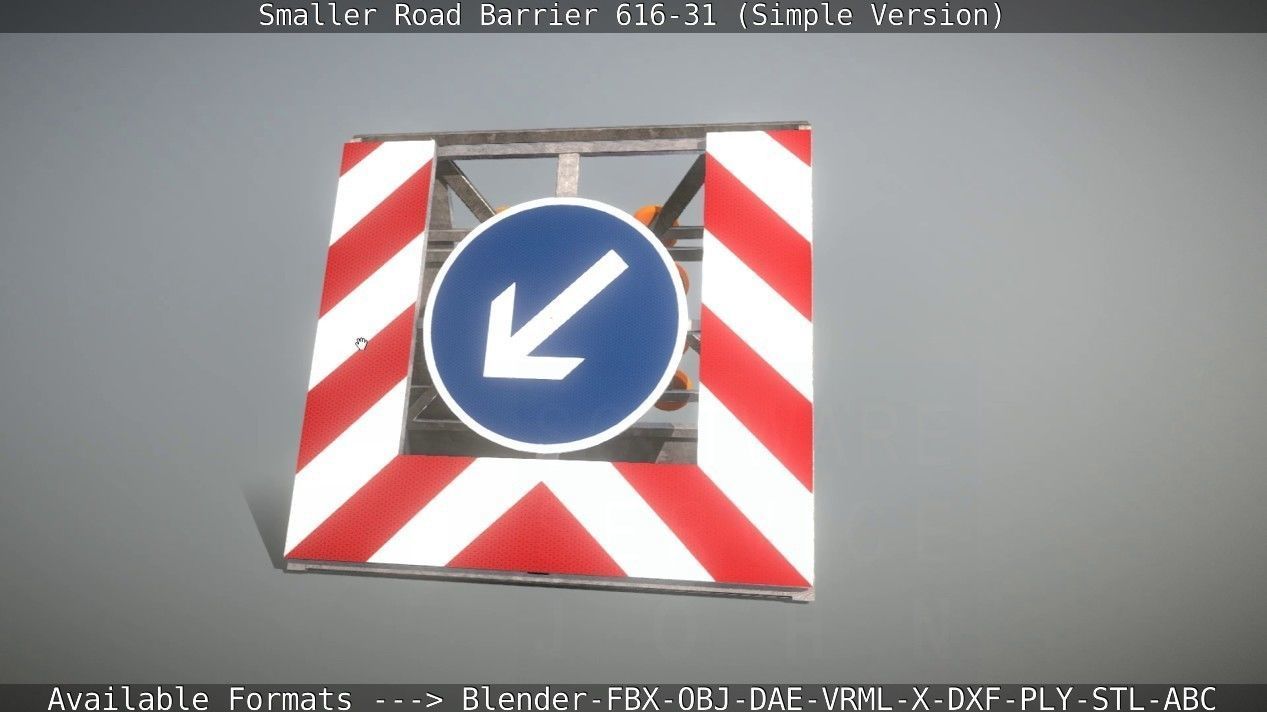 Smaller Road Barrier 616-31 - Simple Version Low-poly 3D model_37
