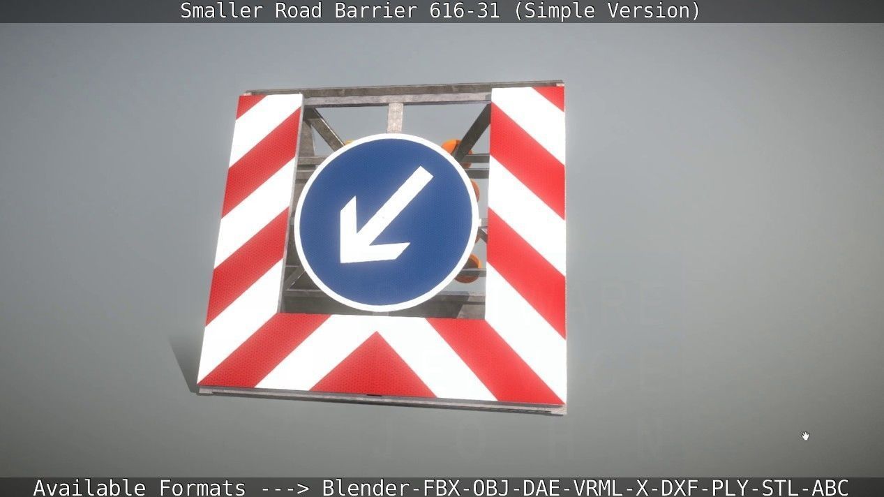 Smaller Road Barrier 616-31 - Simple Version Low-poly 3D model_38