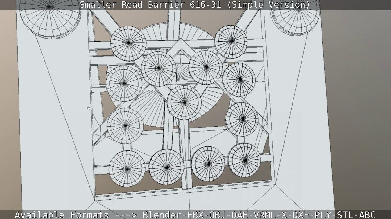 Smaller Road Barrier 616-31 - Simple Version Low-poly 3D model_63