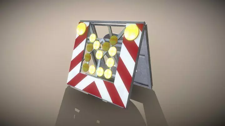Smaller Road Barrier 616-31 - Simple Version Low-poly 3D model_0
