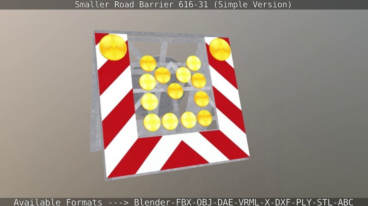 Smaller Road Barrier 616-31 - Simple Version Low-poly 3D model_131
