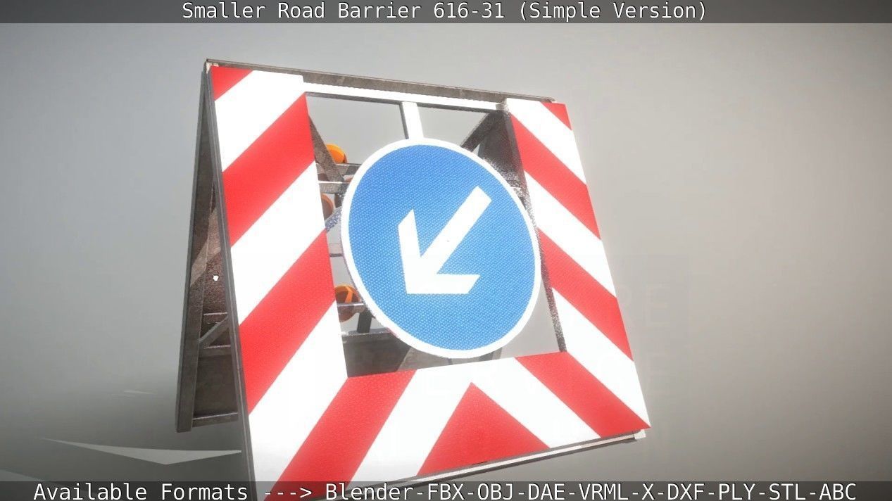 Smaller Road Barrier 616-31 - Simple Version Low-poly 3D model_31