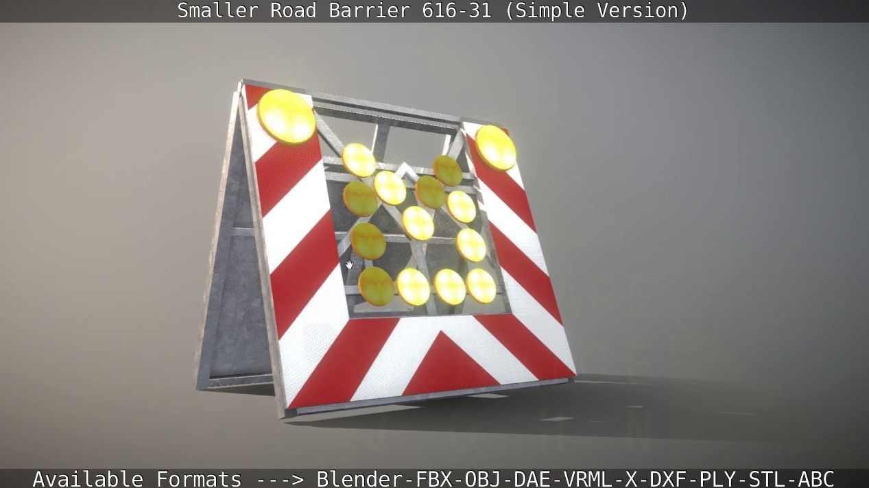 Smaller Road Barrier 616-31 - Simple Version Low-poly 3D model_17