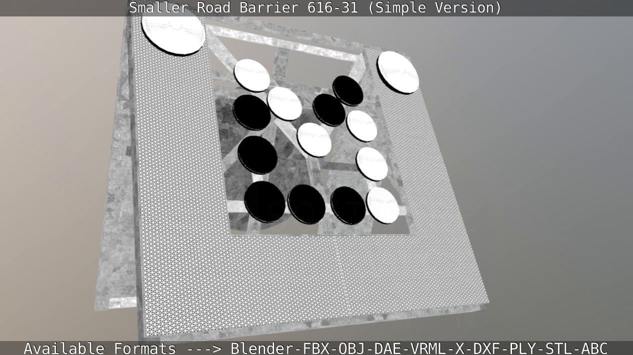 Smaller Road Barrier 616-31 - Simple Version Low-poly 3D model_93