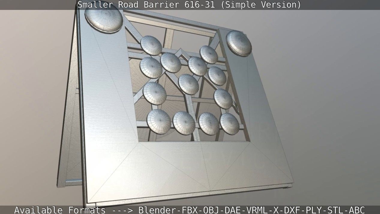 Smaller Road Barrier 616-31 - Simple Version Low-poly 3D model_76