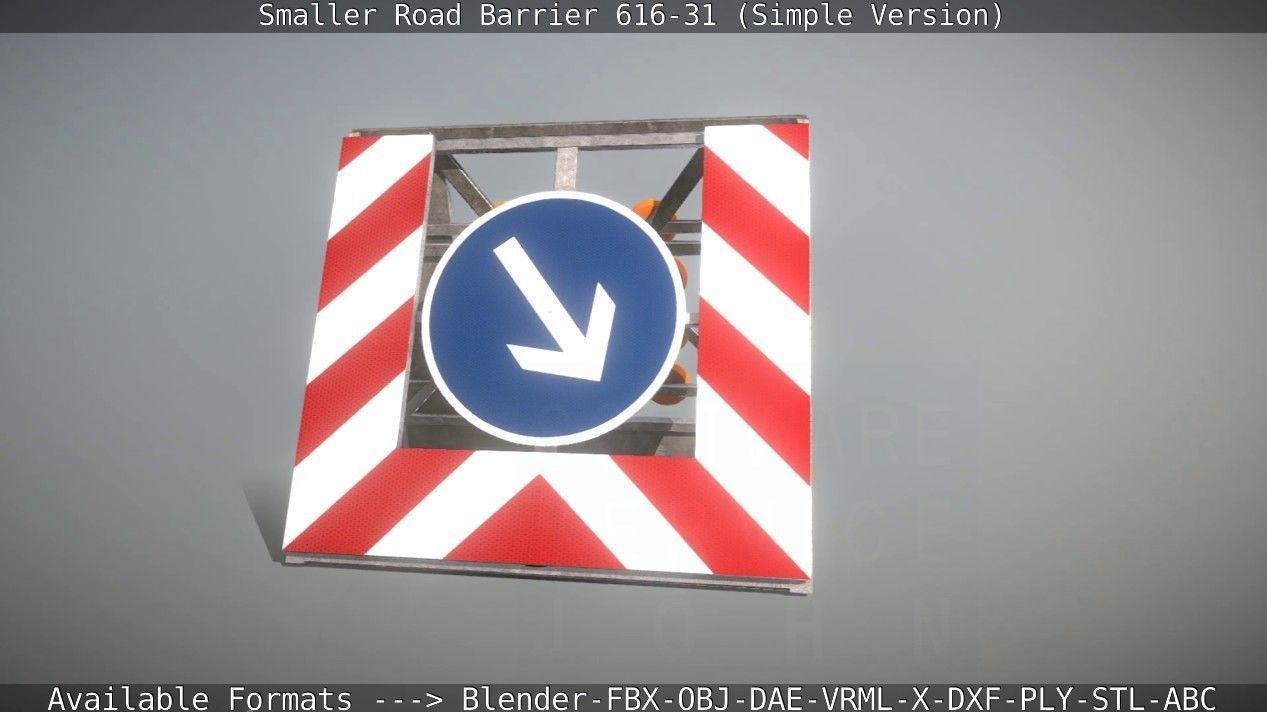 Smaller Road Barrier 616-31 - Simple Version Low-poly 3D model_48