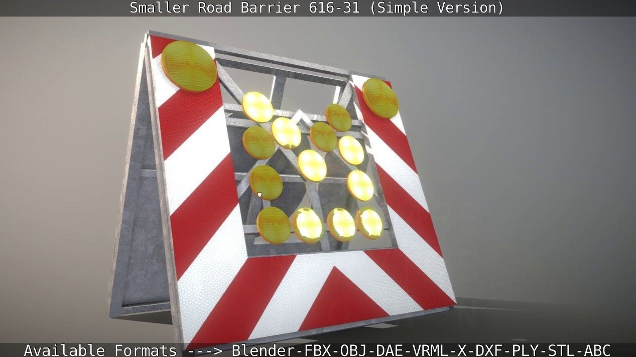 Smaller Road Barrier 616-31 - Simple Version Low-poly 3D model_19