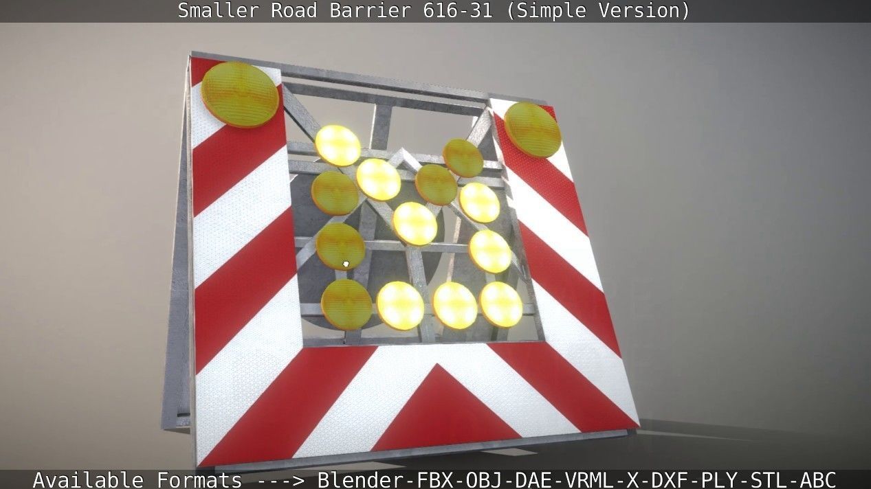 Smaller Road Barrier 616-31 - Simple Version Low-poly 3D model_20