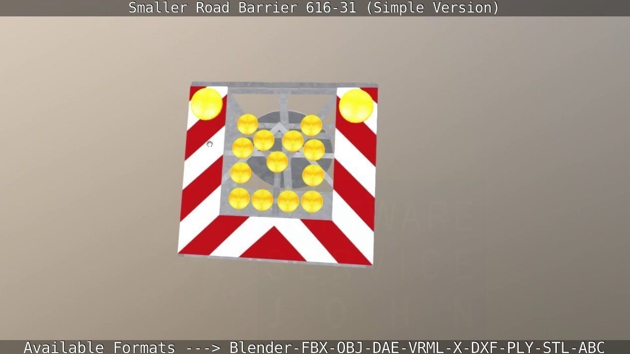 Smaller Road Barrier 616-31 - Simple Version Low-poly 3D model_123