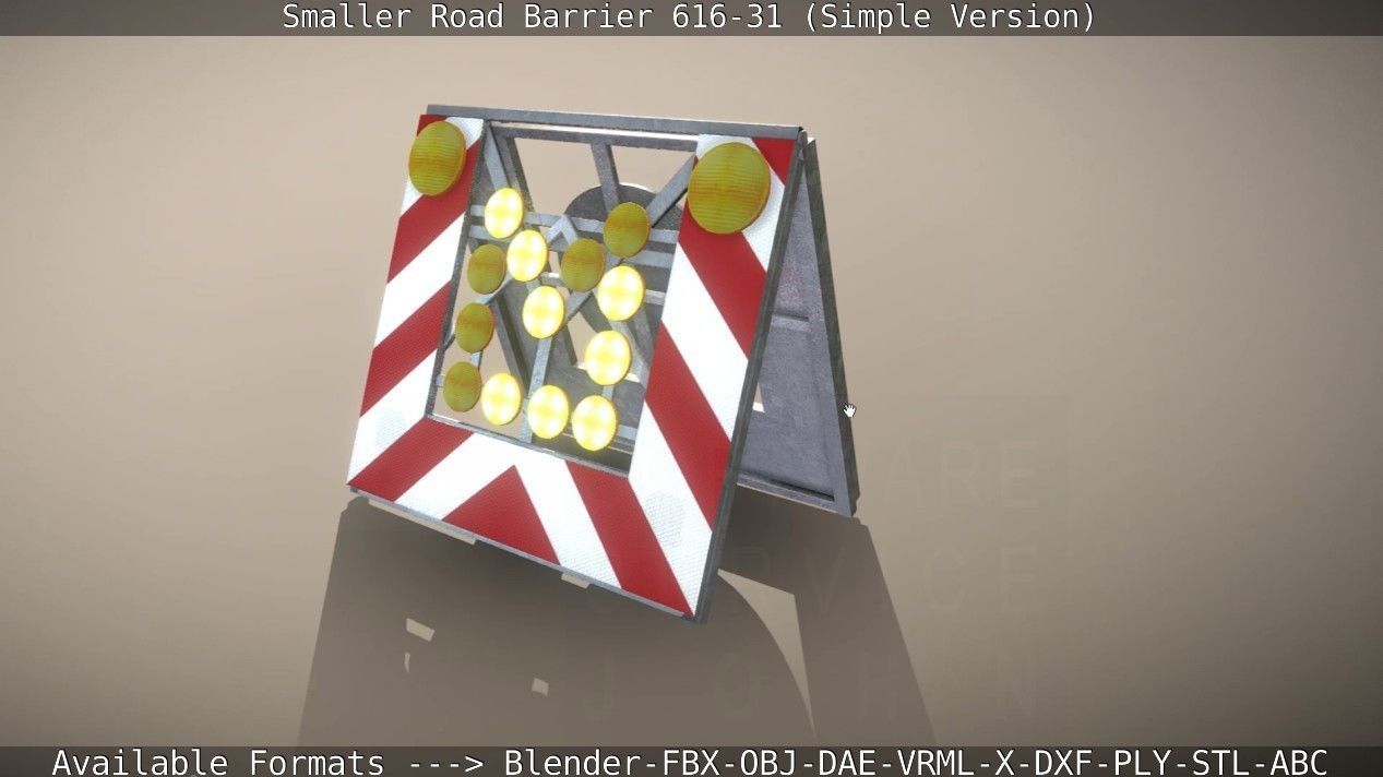 Road Barriers - Simple Version 3D Model Collection_63
