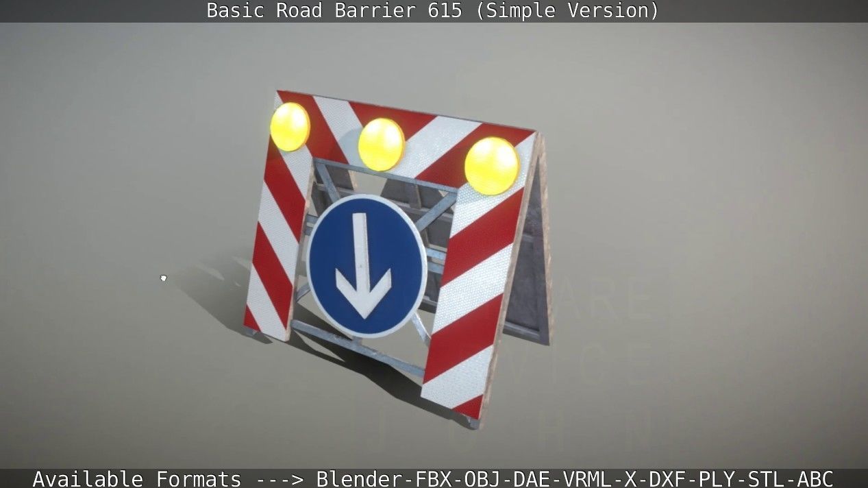 Road Barriers - Simple Version 3D Model Collection_17