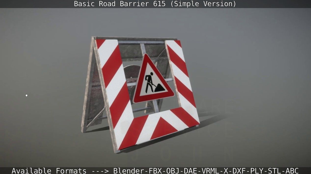 Road Barriers - Simple Version 3D Model Collection_14