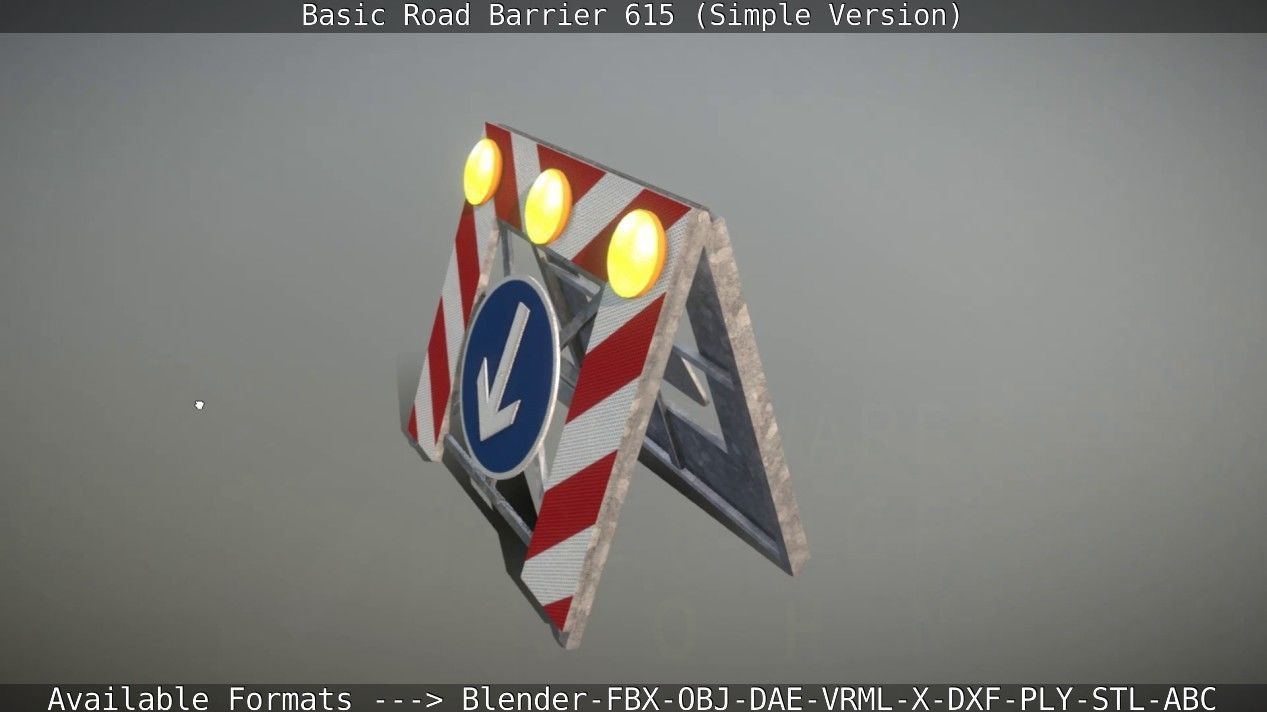 Road Barriers - Simple Version 3D Model Collection_15