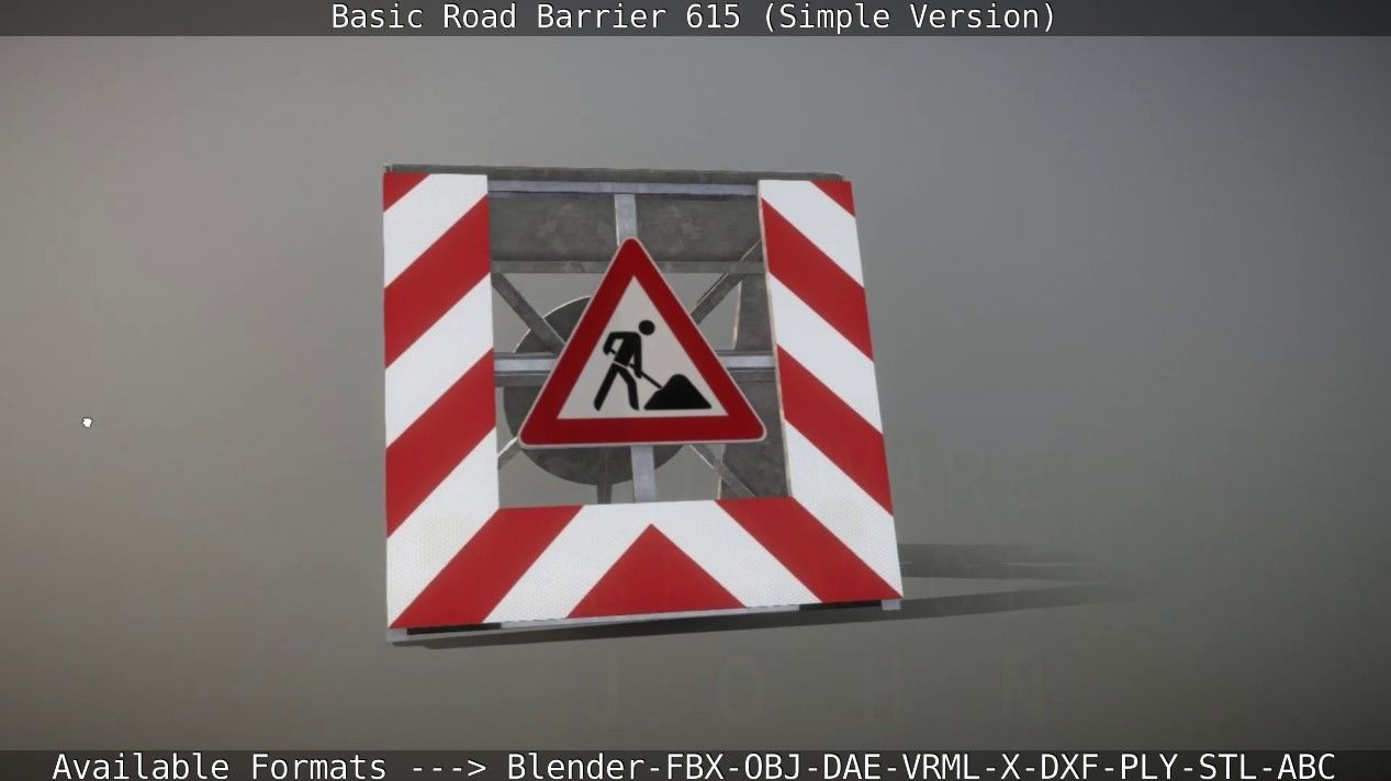 Road Barriers - Simple Version 3D Model Collection_10