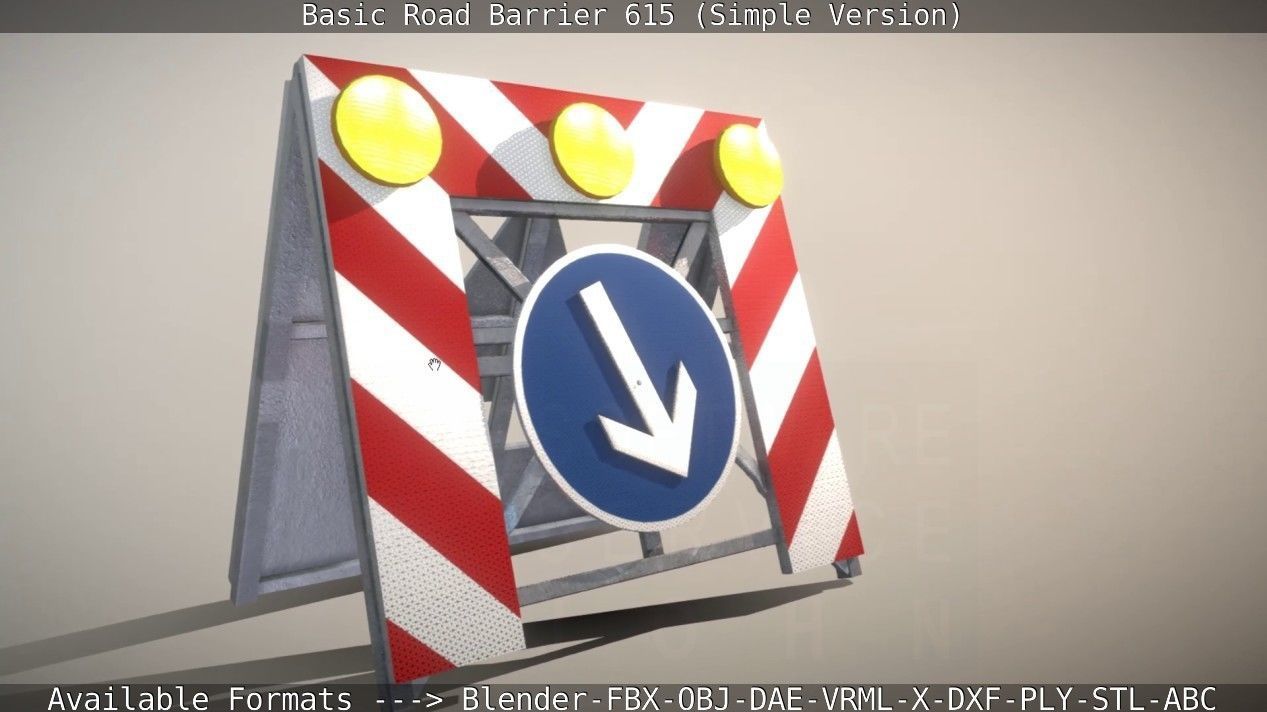 Road Barriers - Simple Version 3D Model Collection_25